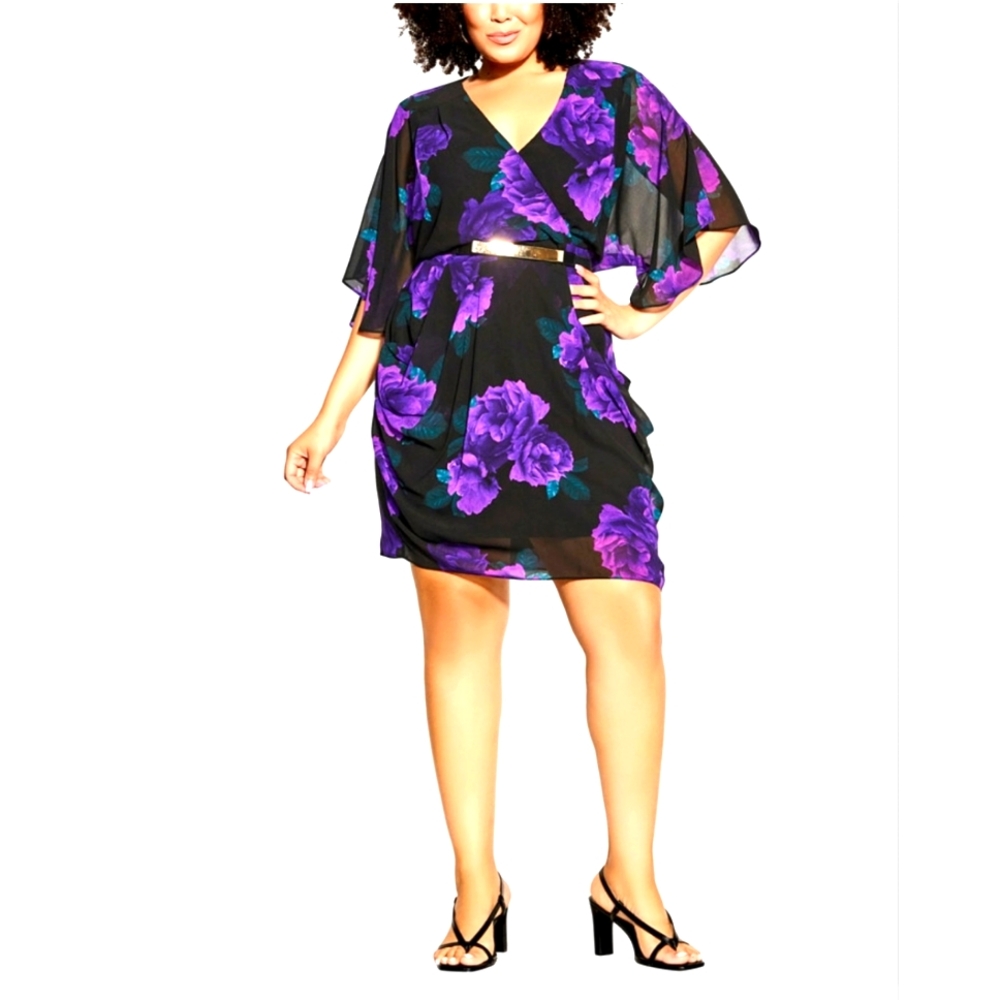 Purle floral dress by City Chic